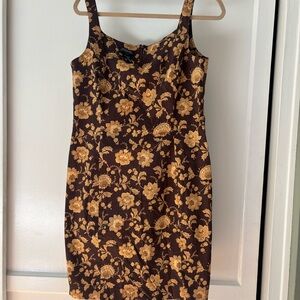 Vintage Jones New York Signature Brown Floral Mini Dress